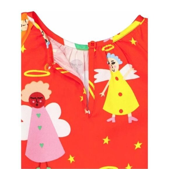 NEW Stella McCartney Christmas Angel Print Twill Dress and Bloomers Set 24m - Picture 4 of 7